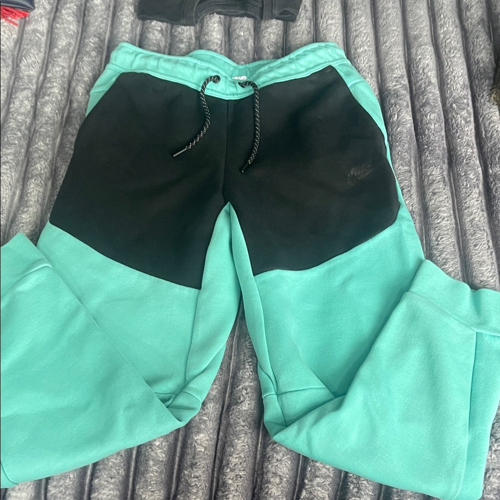 Nike Tech Black and Teal Joggers